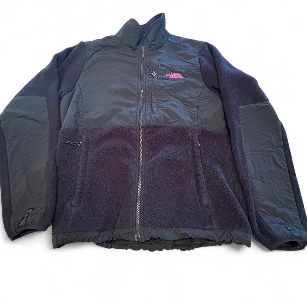 The North Face Pink Ribbon Denali Fleece Jacket Black w/ Pink Logo - Size Medium